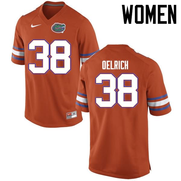 Women's NCAA Florida Gators Nick Oelrich #38 Stitched Authentic Nike Orange College Football Jersey VIN6165AC